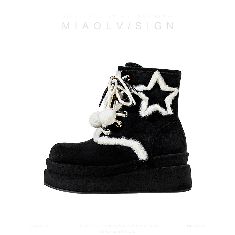 Fur Star Thick-soled snow boots