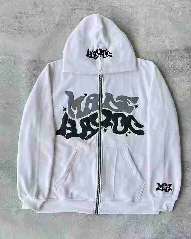 Street Hip-hop Zip-up Y2K Hoodie