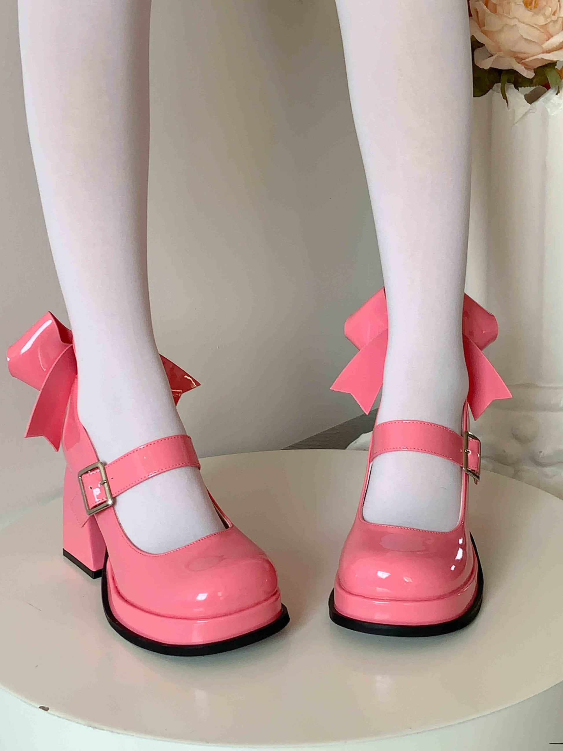 Cute Bow Mary Jane High Heels