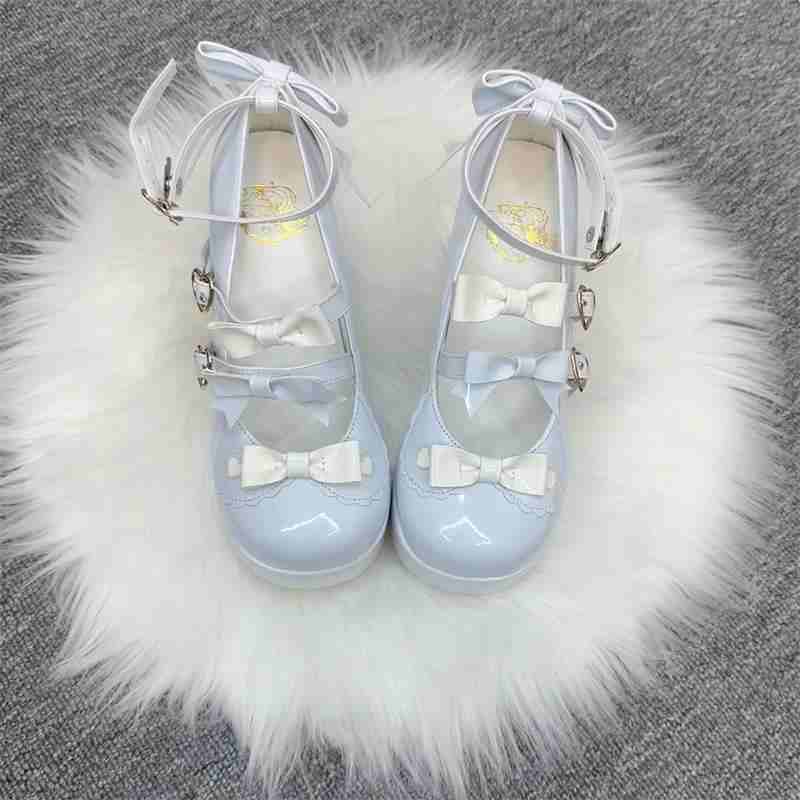 Sweet Bow Thick Heels Shoes