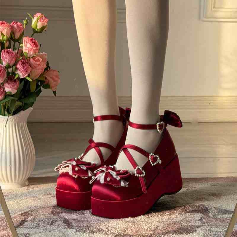 Chanson Cream Thick Sole Lolita Shoes