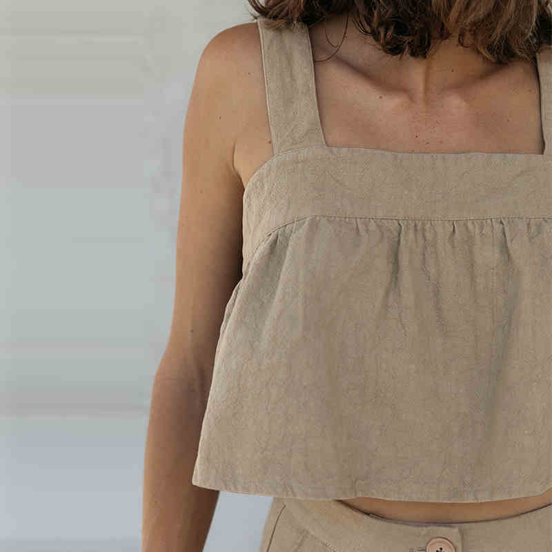 Summer Linen Crop Top