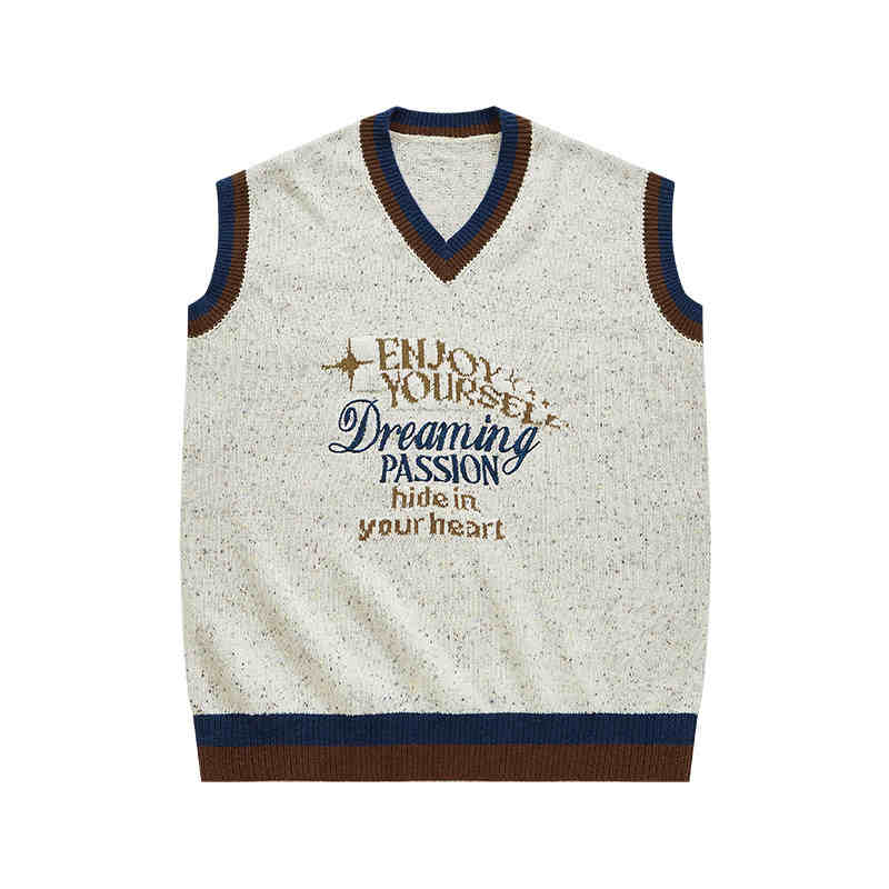 Preppy Retro Letters Knit Vest