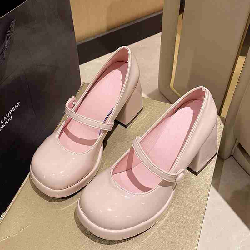 French Pink Leather Mary Jane