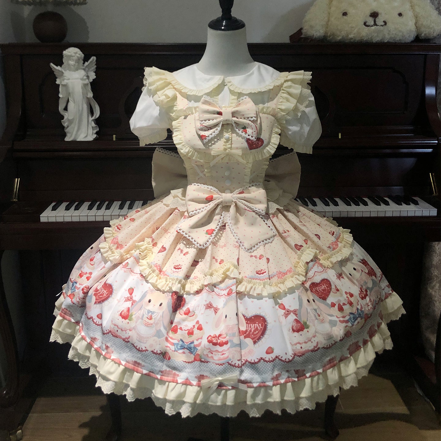 Sweetheart Dreamland lolita Blue Cute Rabbit Cake dress