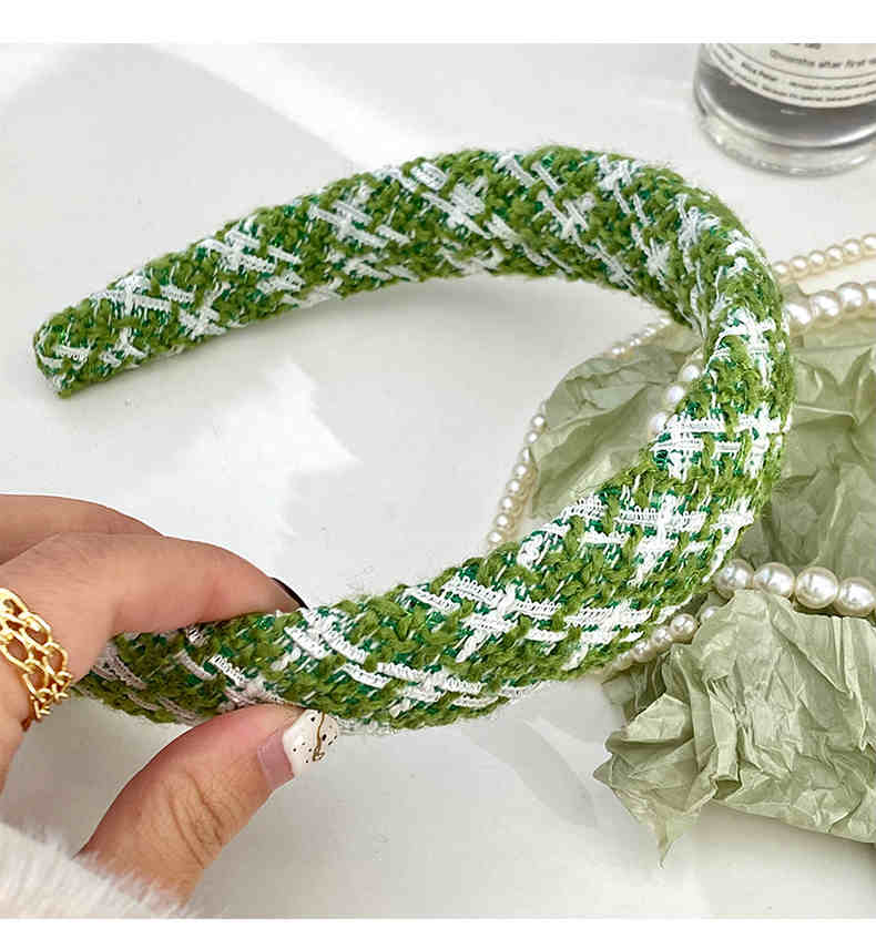Green Plaid Preppy Headband