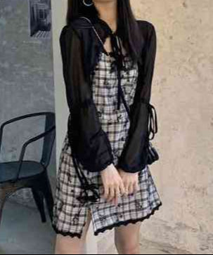 Dark Coquette Lace Slit Suspender Dress