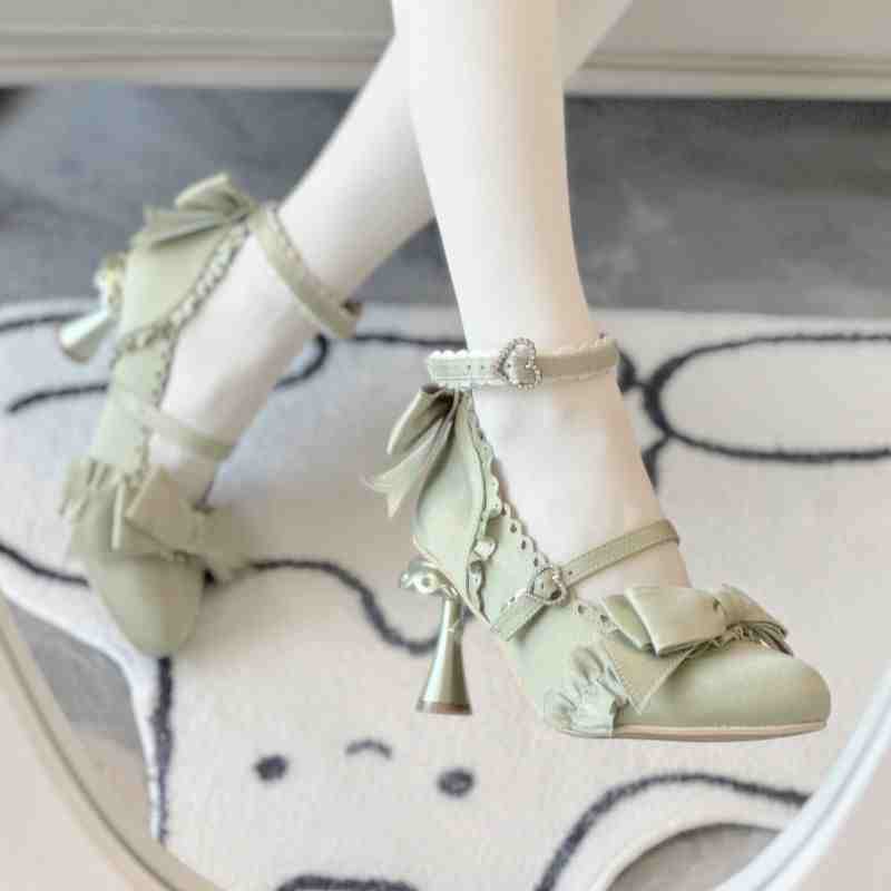Ruffled Bows Leather Princess Shoes