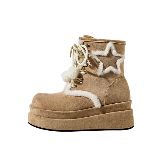 Fur Star Thick-soled snow boots