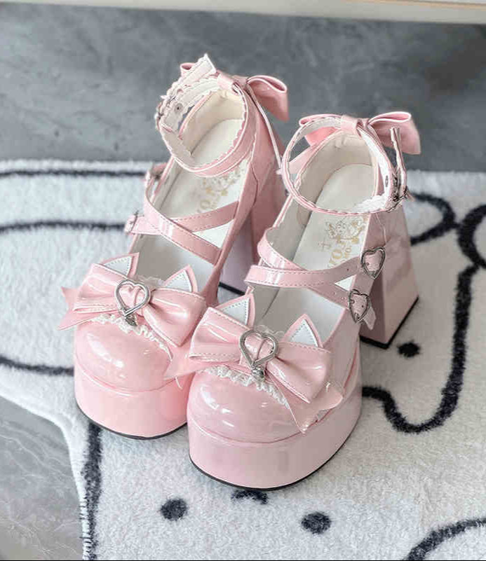 Bows Round Toe Coquette Shoes