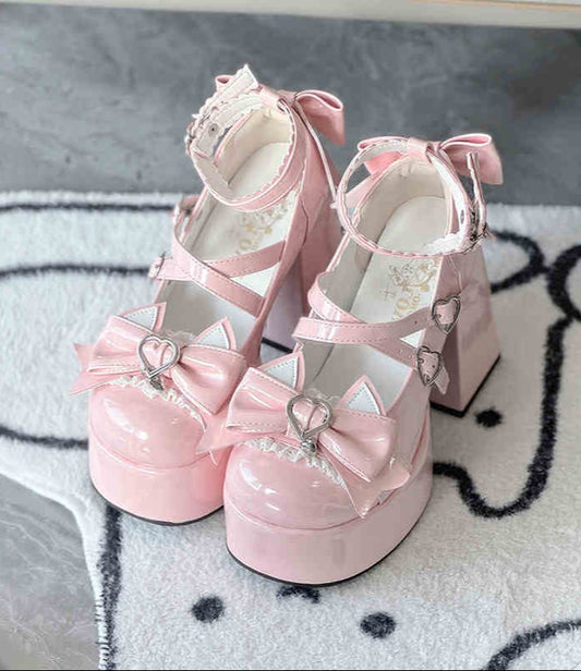 Bows Round Toe Coquette Shoes