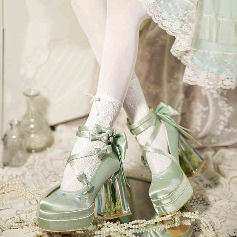 Glass Flower House Lolita High Heels