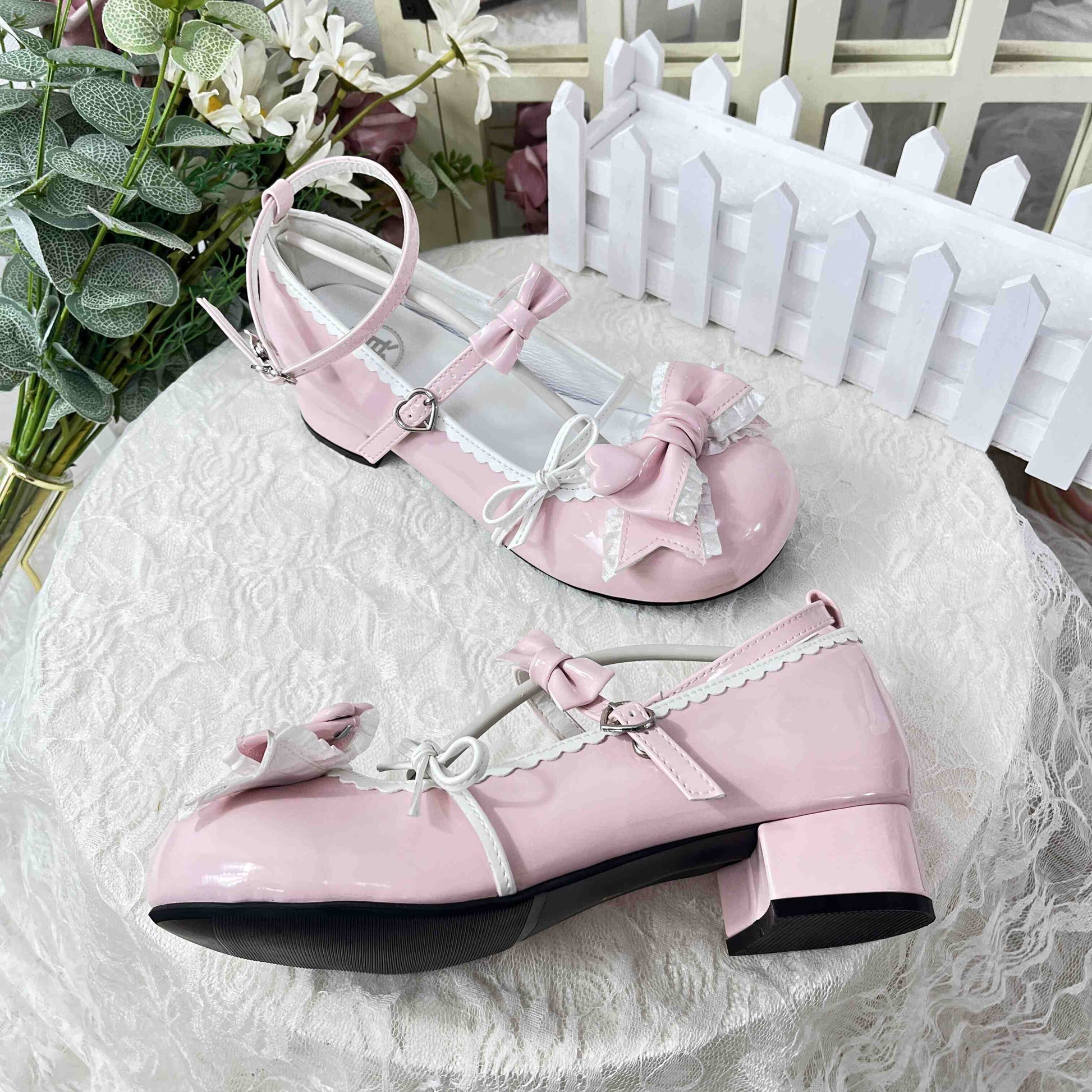 Kawaii Bow Round Toe Leather Shoes
