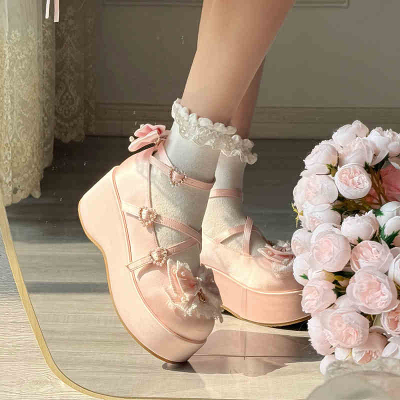 Chanson Cream Thick Sole Lolita Shoes