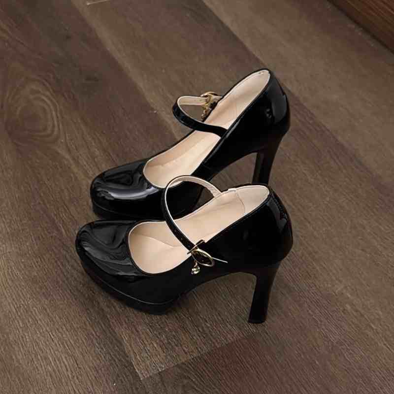 Preppy Buckle Mary Jane High Heels