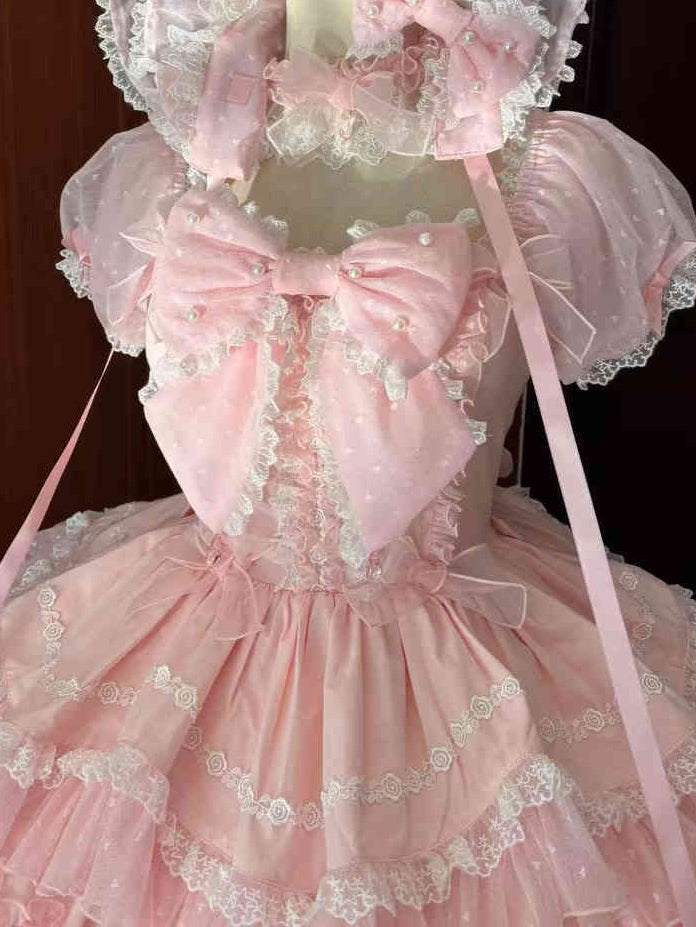 Strawberry Lace Bows Lolita Dress