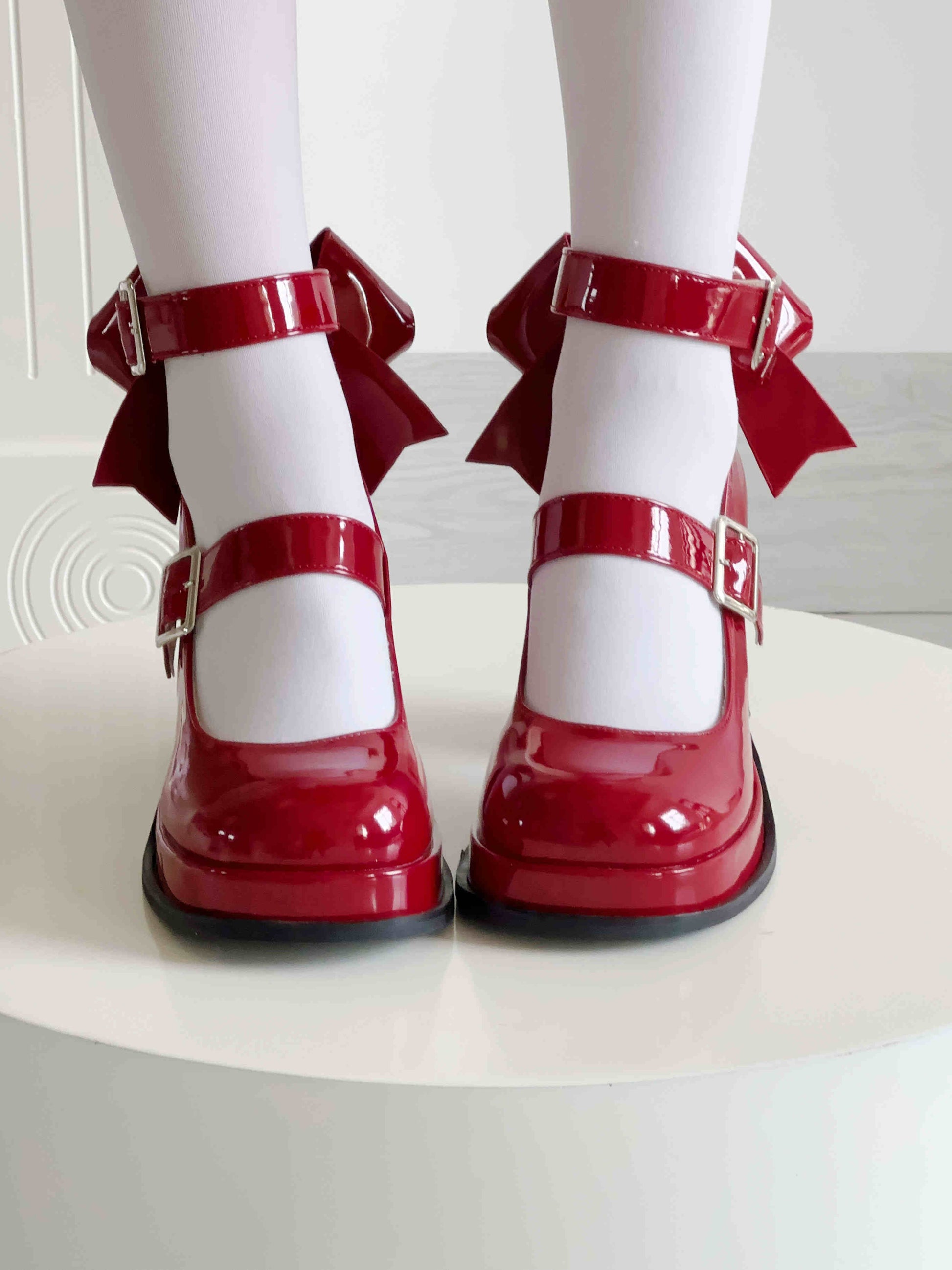 Cute Bow Mary Jane High Heels