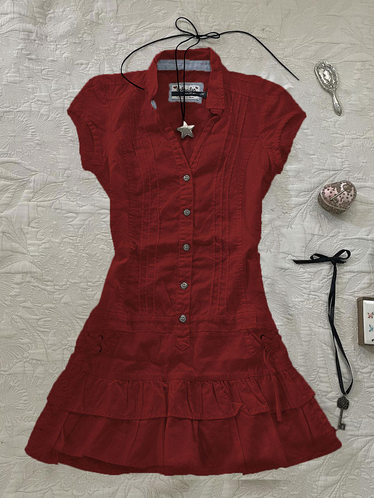 Retro Waisted Shirt Dress