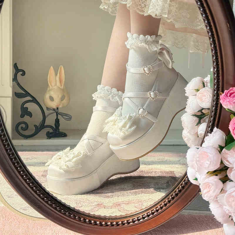 Chanson Cream Thick Sole Lolita Shoes