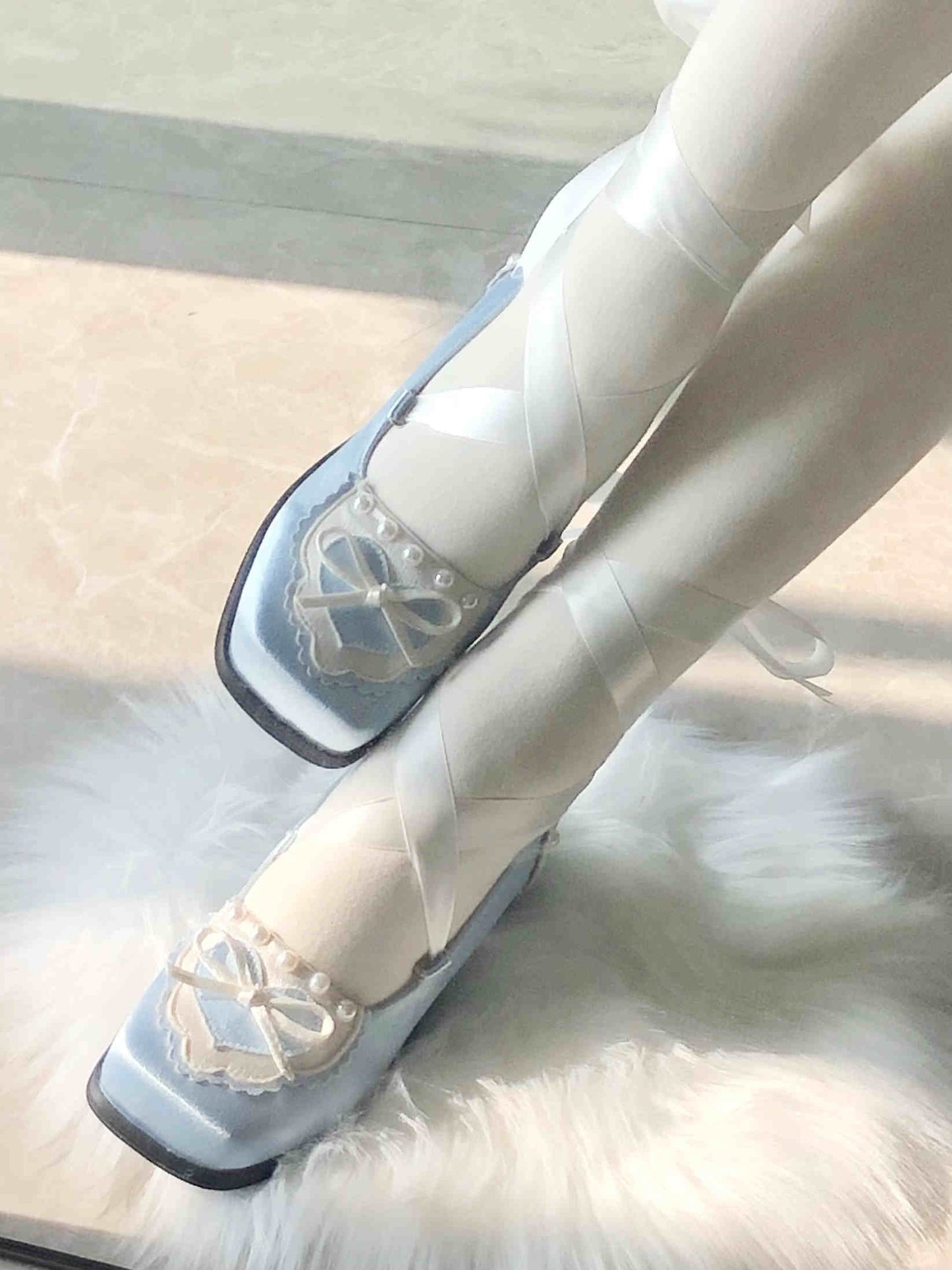 Cookies Satin Ballet Square Toe Shoes