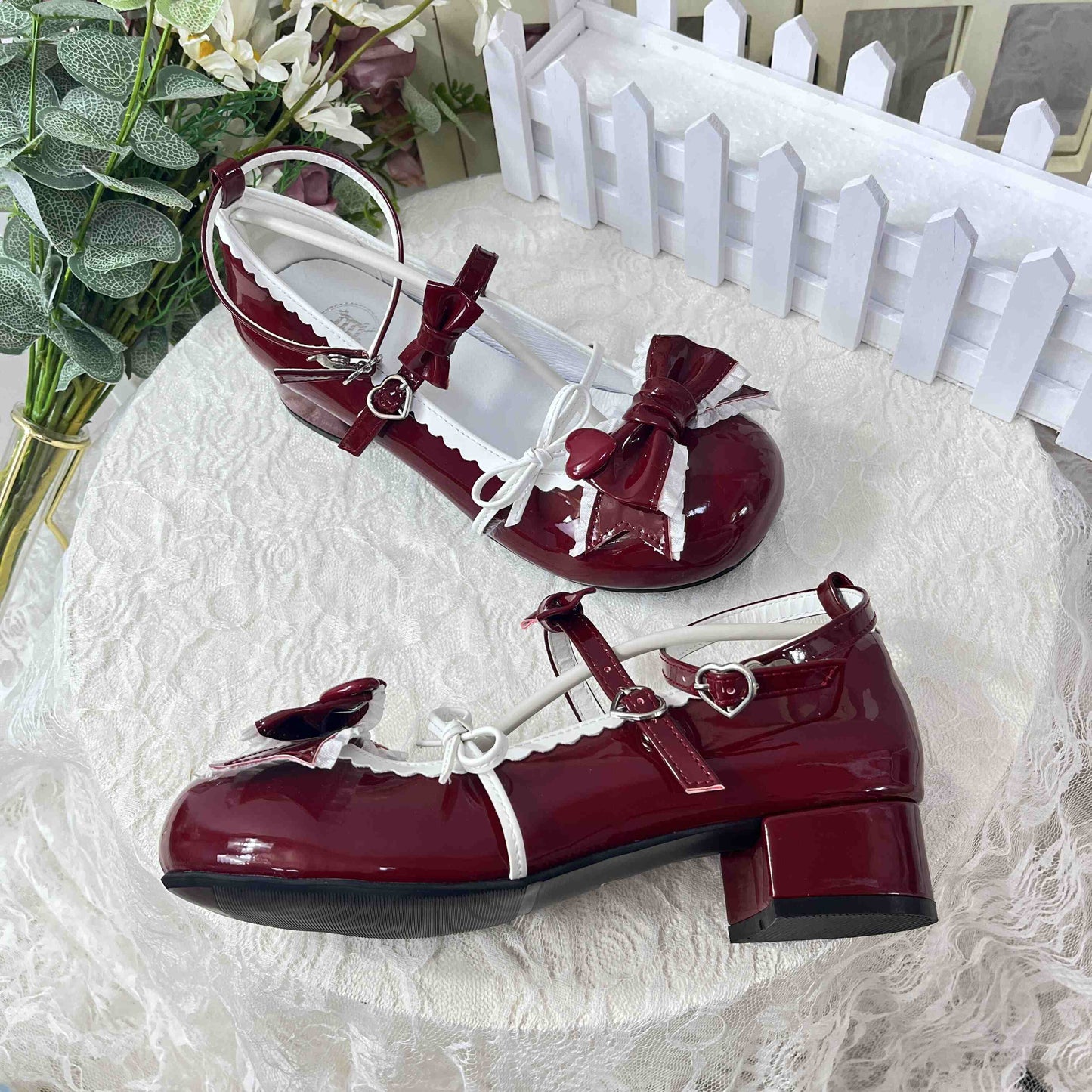 Kawaii Bow Round Toe Leather Shoes