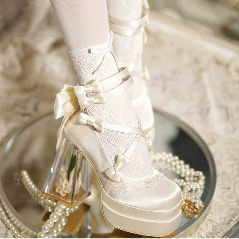 Glass Flower House Lolita High Heels