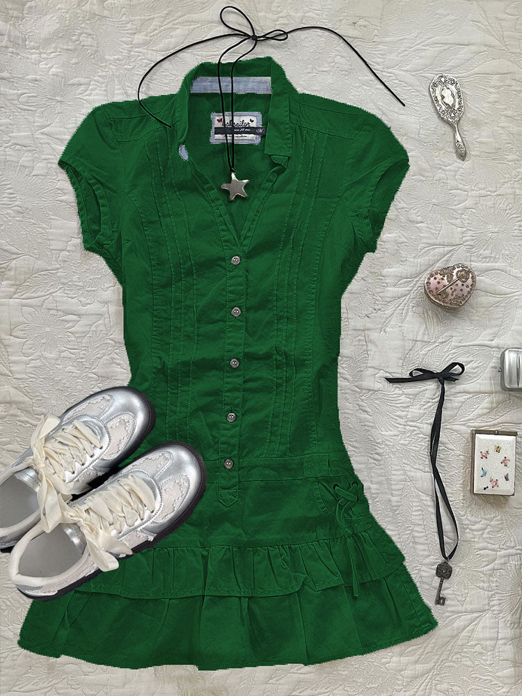 Retro Waisted Shirt Dress