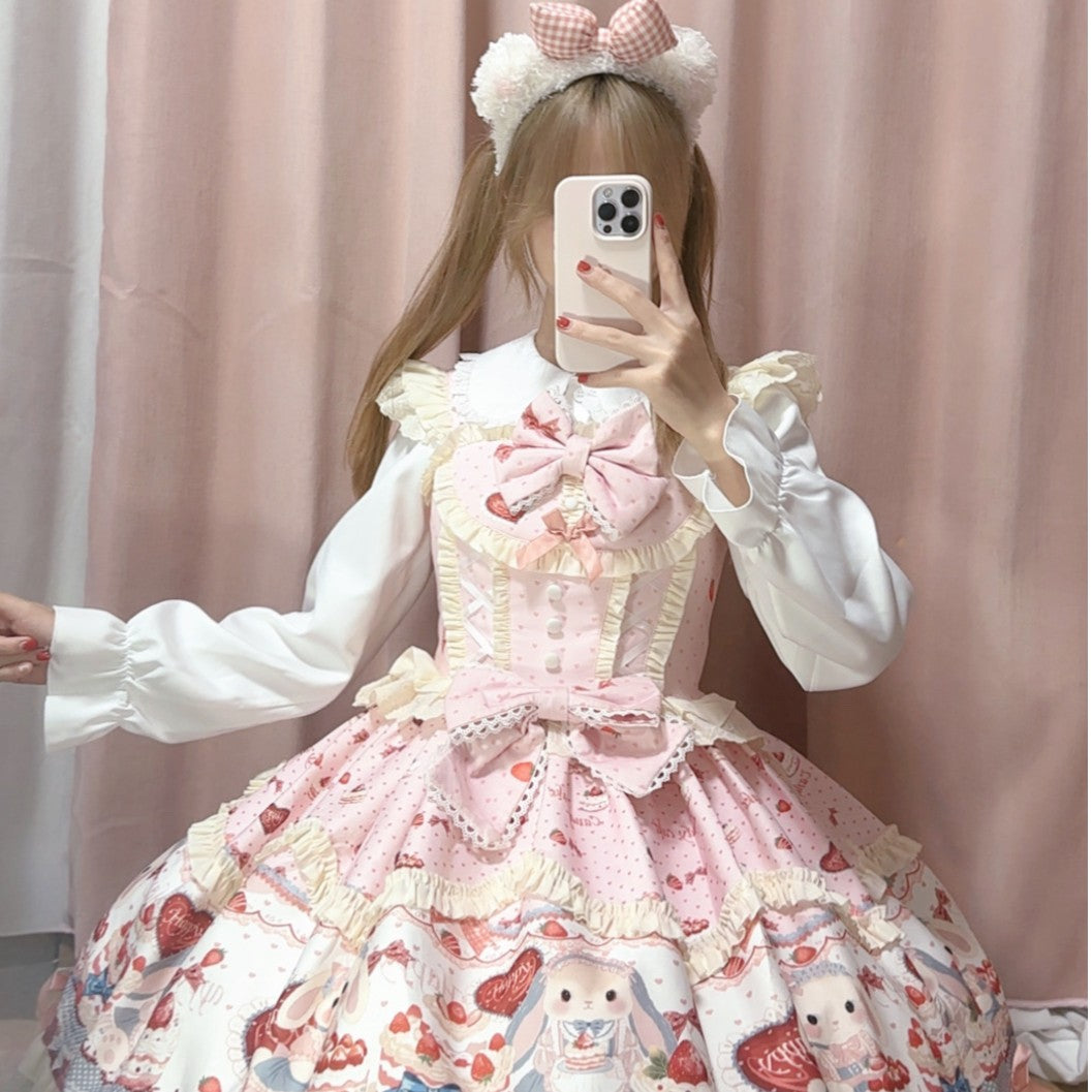 Sweetheart Dreamland lolita Blue Cute Rabbit Cake dress