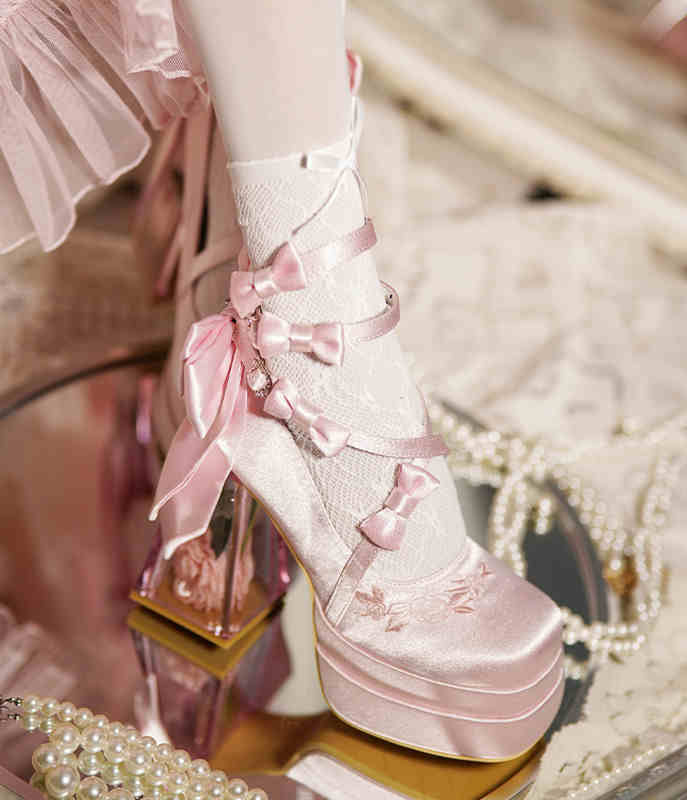 Glass Flower House Lolita High Heels