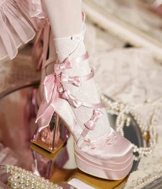 Glass Flower House Lolita High Heels