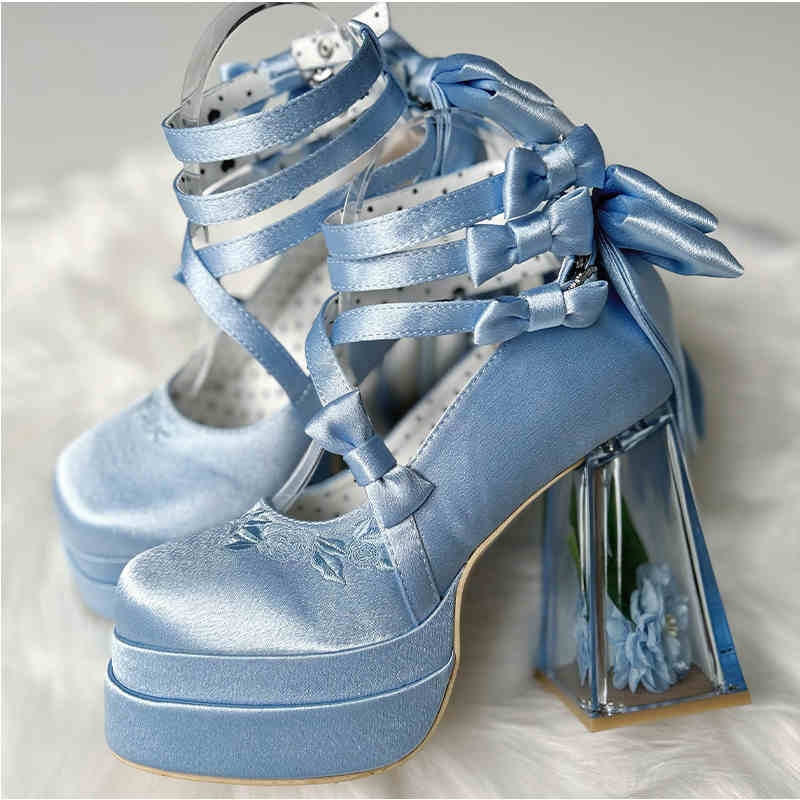 Glass Flower House Lolita High Heels