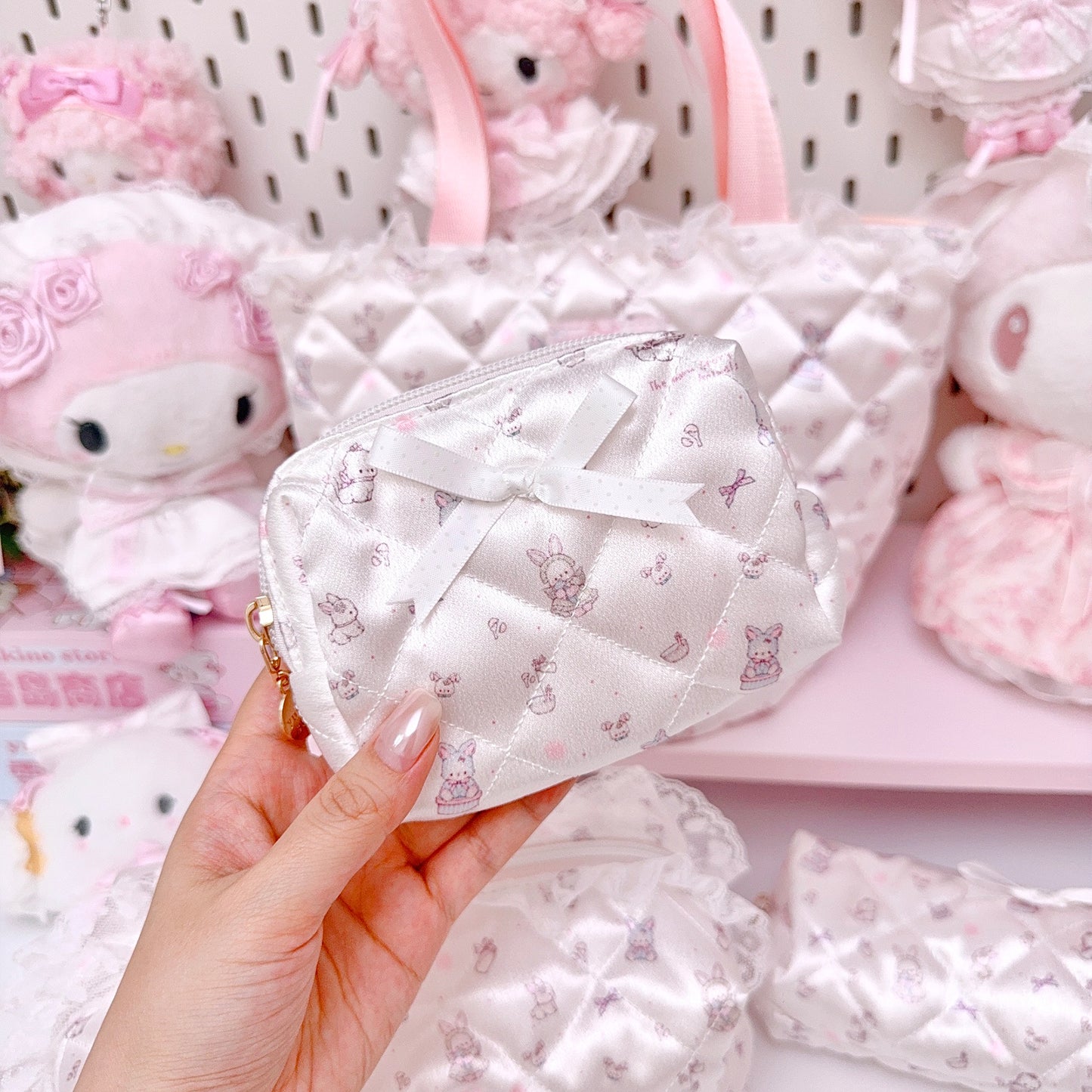 girly cute pink storage cosmetic bag