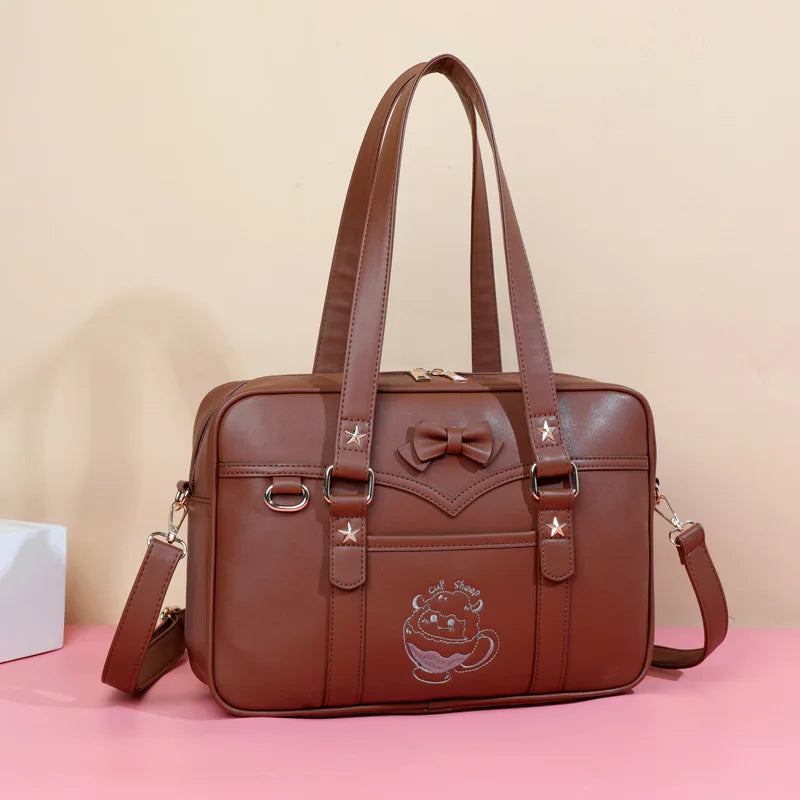 Pastel Sheep Teacup Messenger Bag Brown