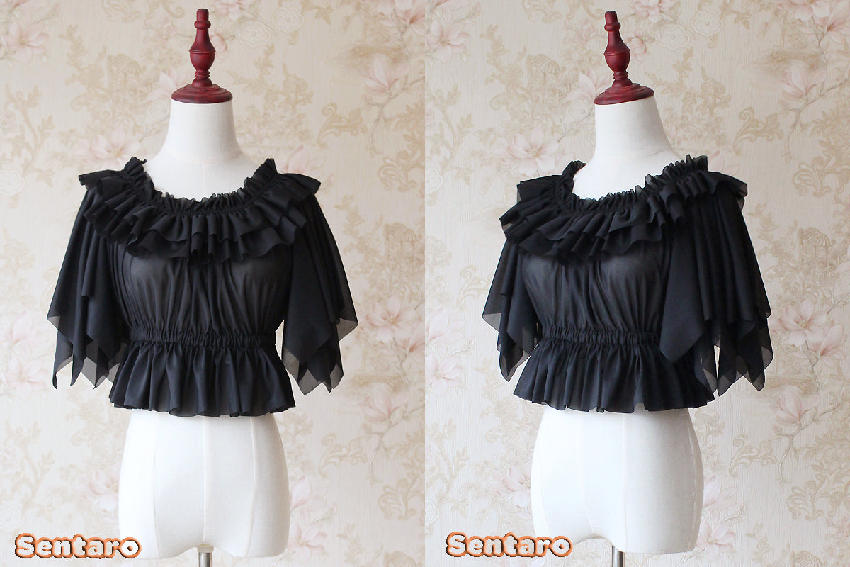 Summer Fly Sleeves Lolita Chiffon Blouse