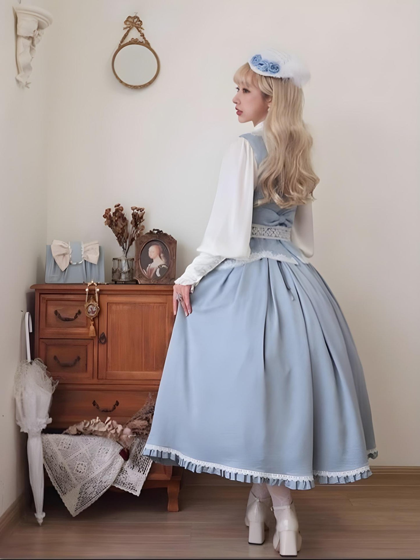 Classic Lolita Skirt Set Elegant Winter Cape