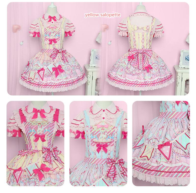 Candy Park Salopette Sweet Lolita Jumper Dress Set