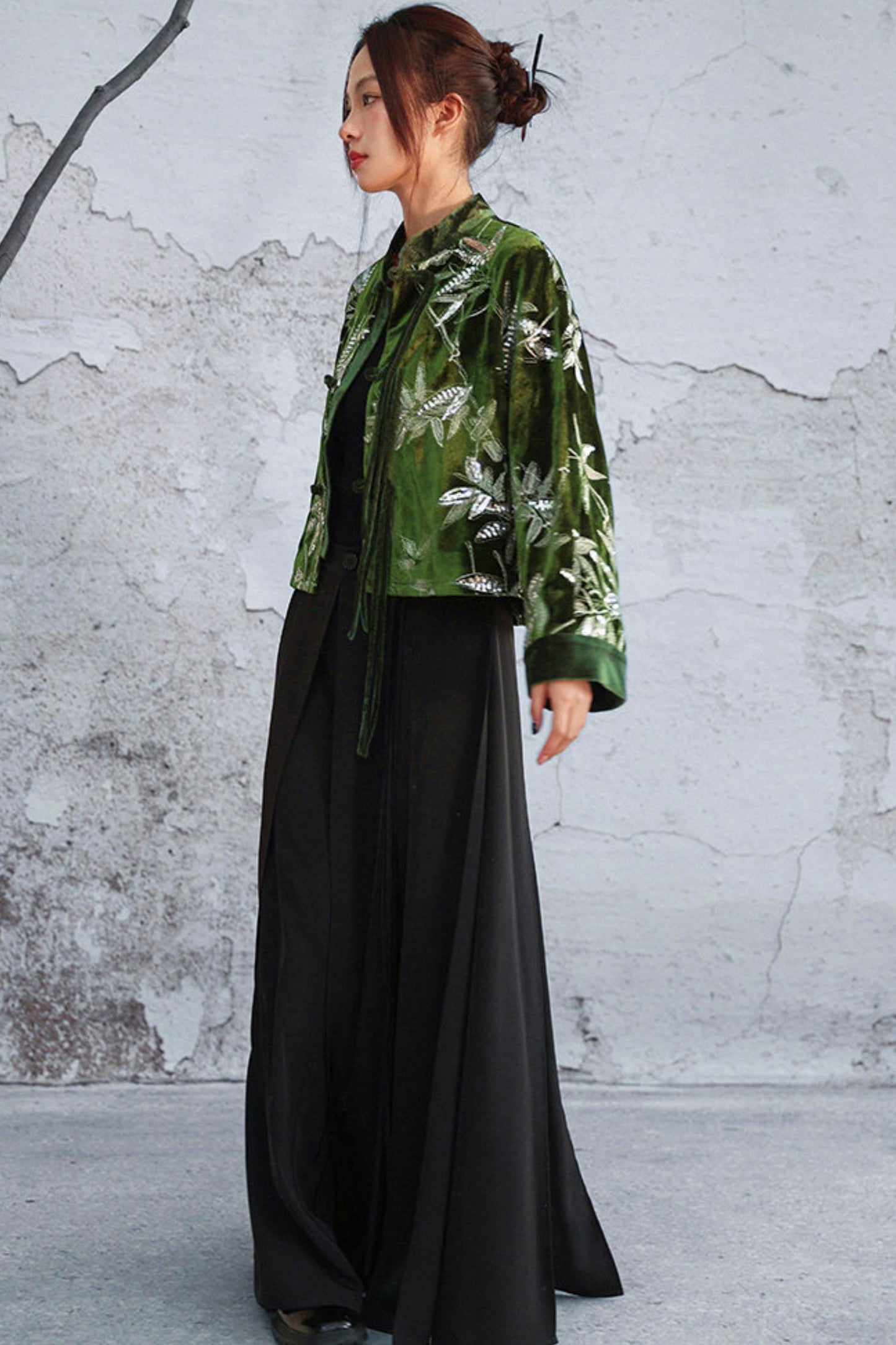 Bamboo Leaf Velvet Jacket