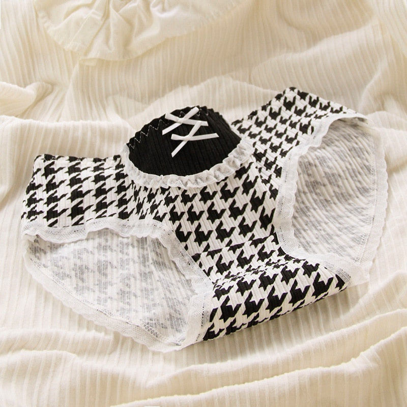 Black Cotton Plaid Undies D