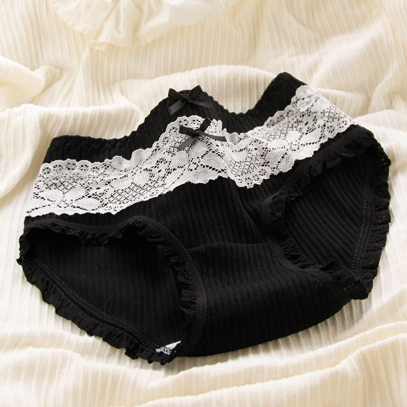 Black Cotton Plaid Undies B