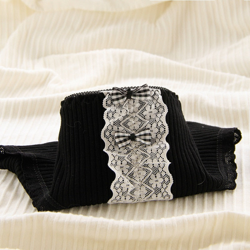 Black Cotton Plaid Undies C