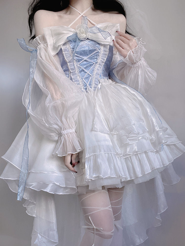 Blue Fairy Princess Dress White