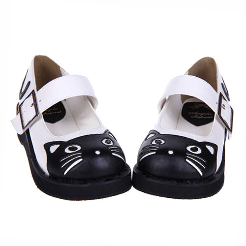 Black Patent Leather Point Toe Platform Sweet Lolita Shoes