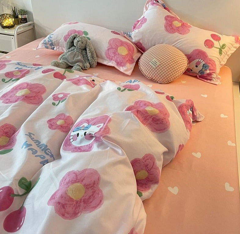 Cherry Cat Bedding Set