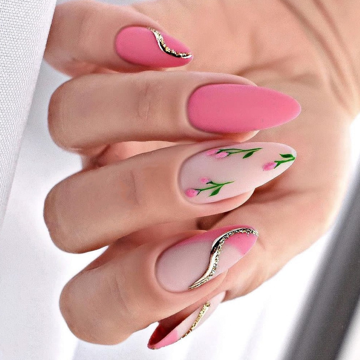 Spring Floral Press On Nails
