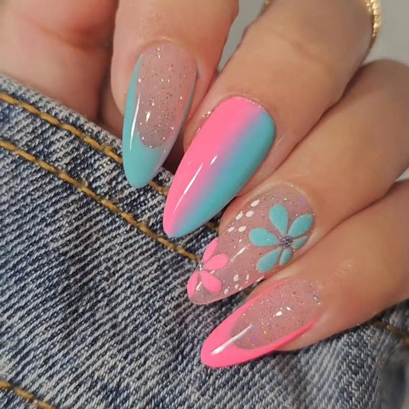 Spring Floral Press On Nails