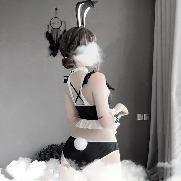 Bunny girl cosplay maid uniform suit