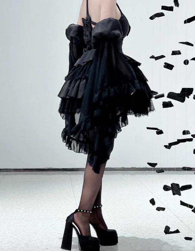 Gothic Lolita JSK Dress Snake Print Slimming Backless Dress