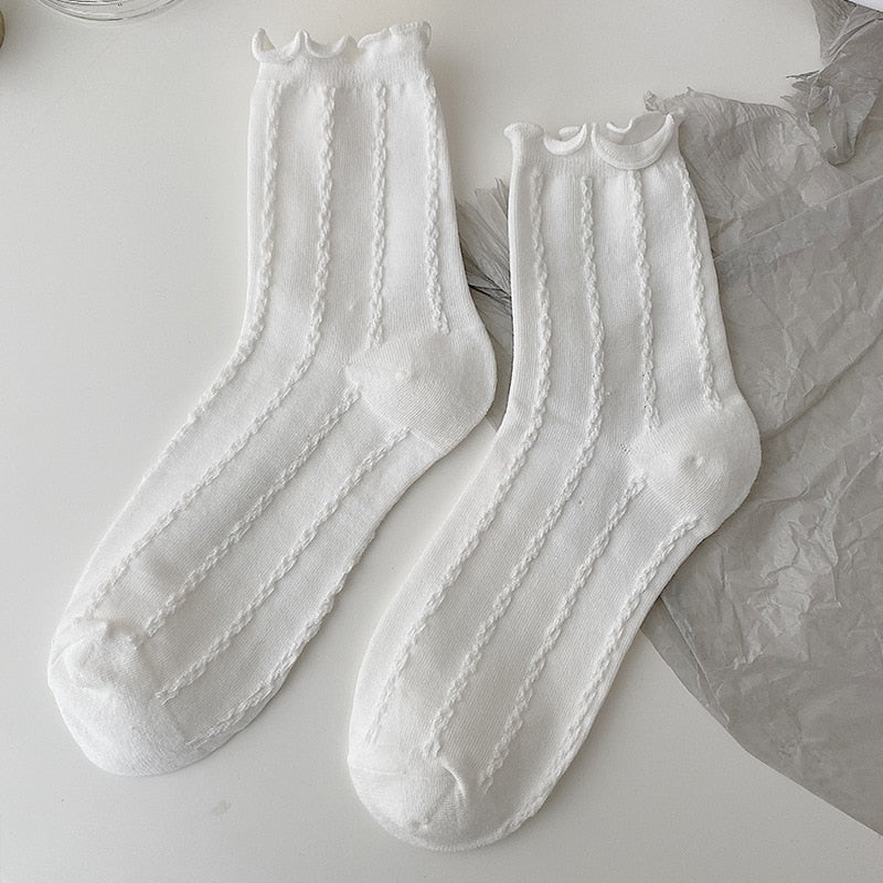 Dainty White Lace Socks C