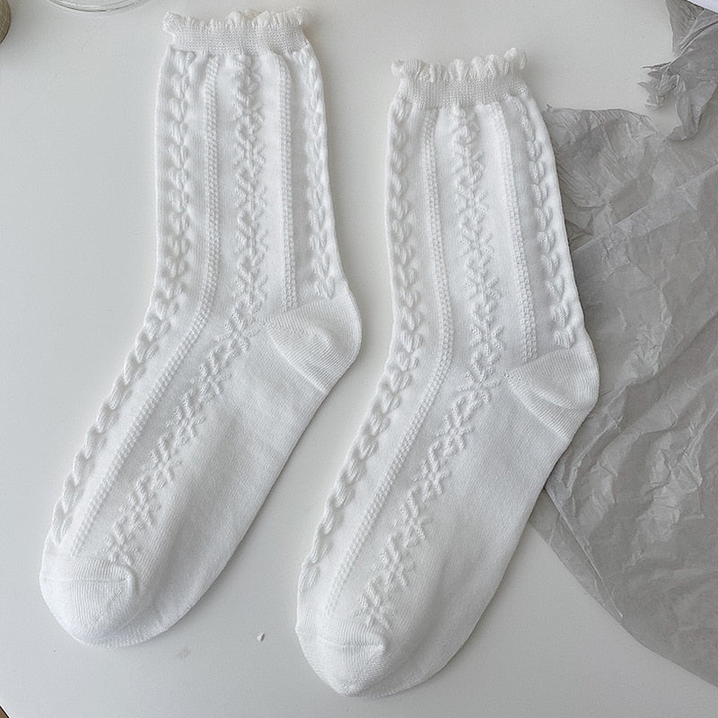 Dainty White Lace Socks E