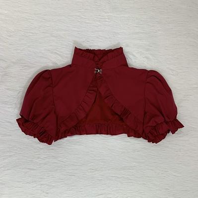 Gothic Lolita JSK Dress Christmas Short Sleeve Bolero burgundy short sleeve bolero only